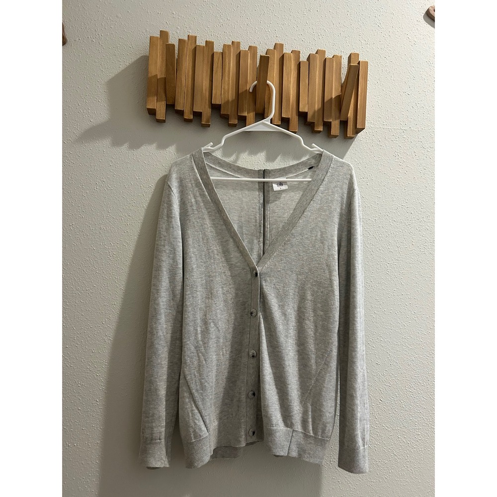 Cabi Womens Gray Button Front Cardigan Sweater Size S Full Zip‎ Back